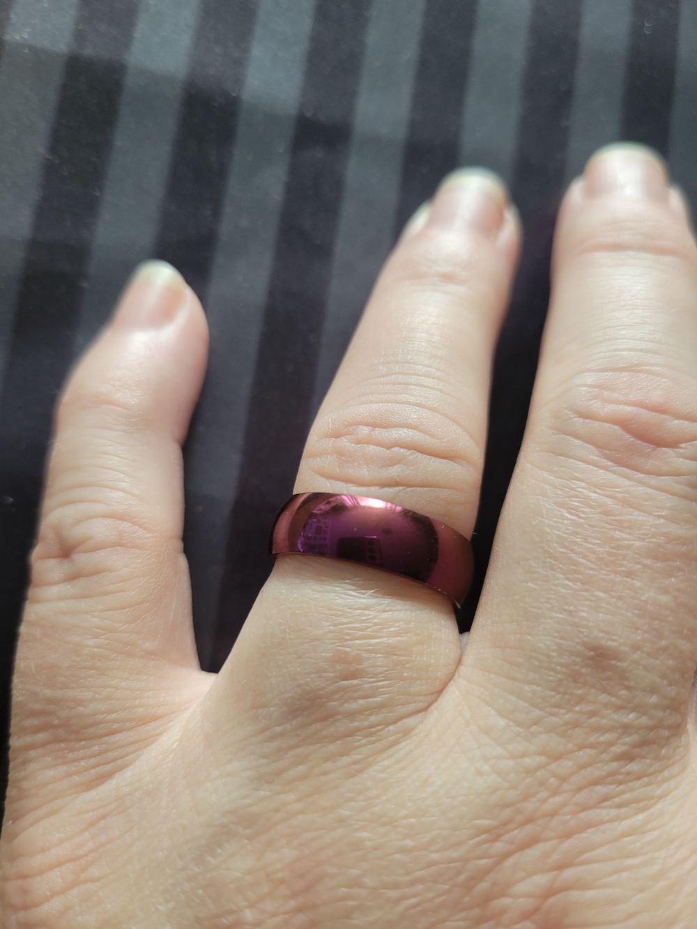 🖤NEW🖤Polished Purple Women’s Stainless Steel  Ring - Sleek Reflective Finish